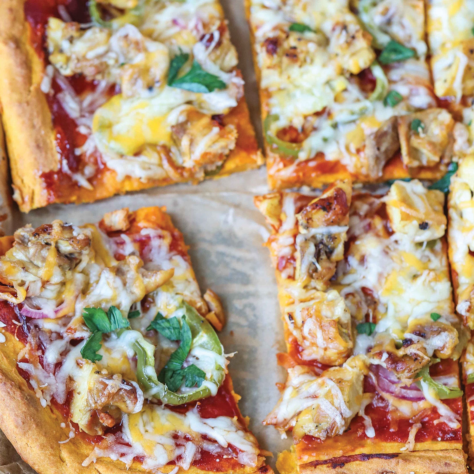 Sweet Potato Barbeque Chicken Pizza