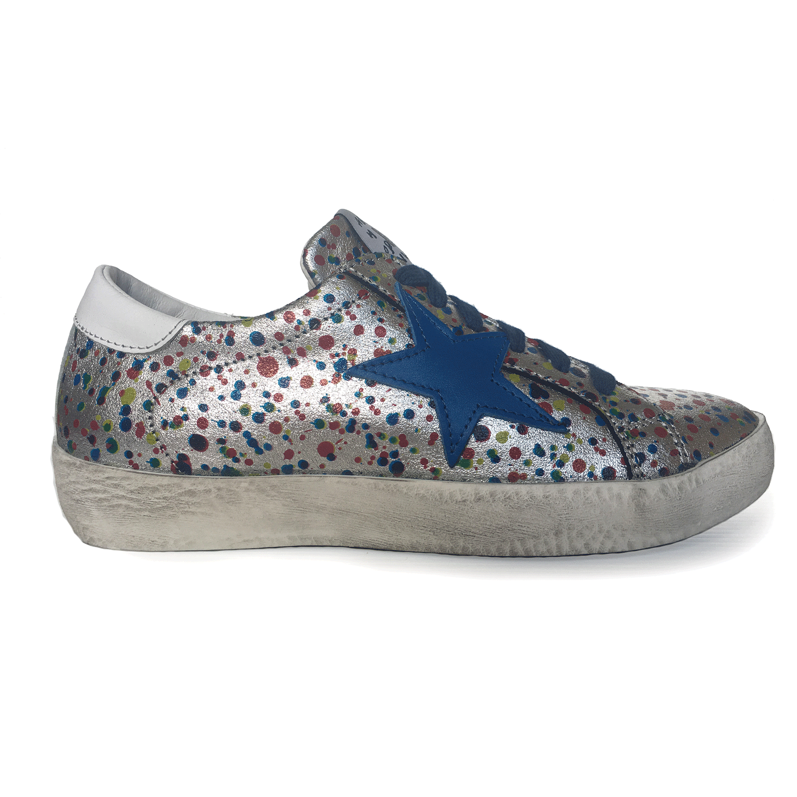 Metallic Leather Sneakers