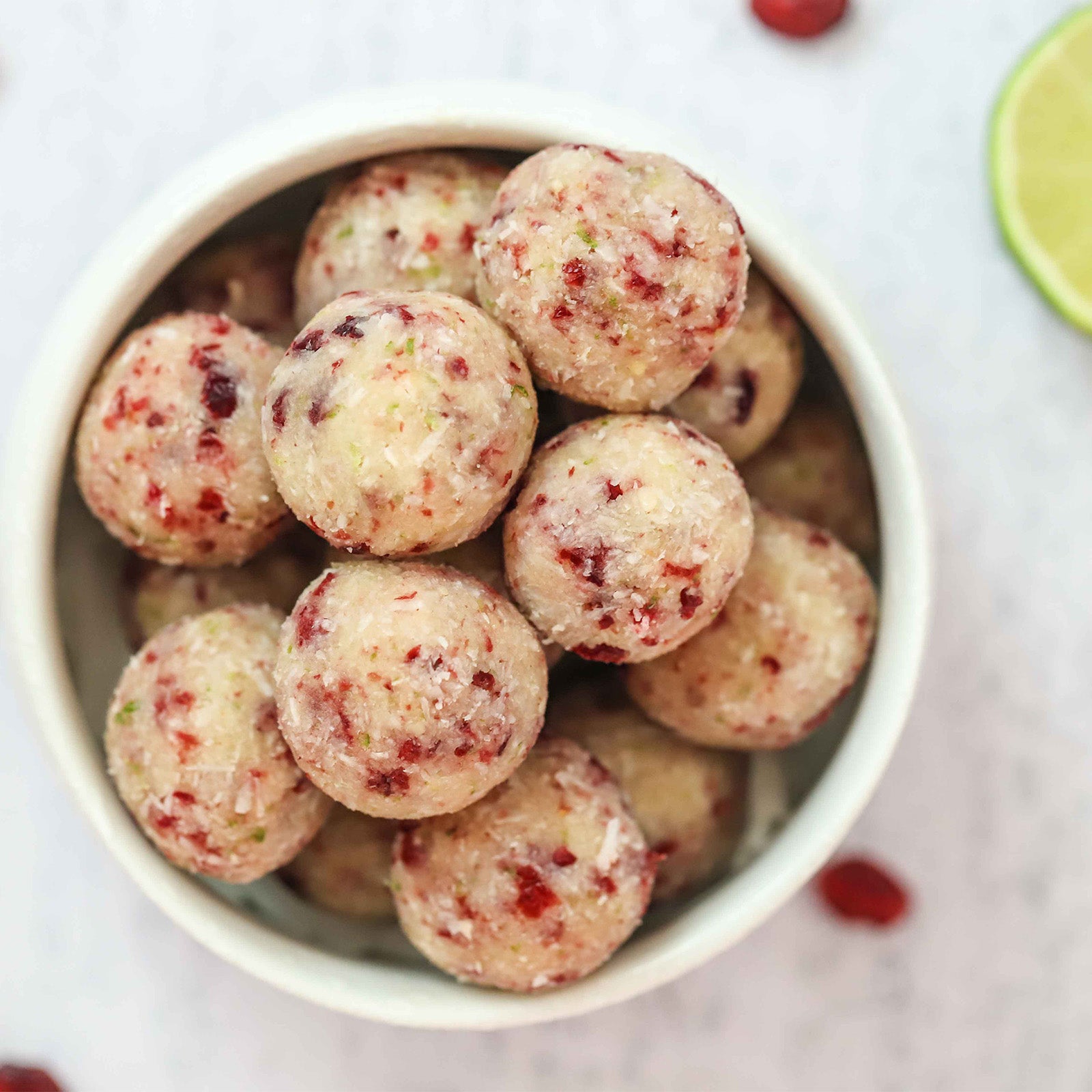 Lime & Cranberry Energy Balls